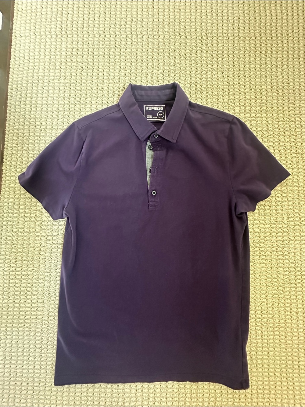 Express Men’s Short Sleeve Polo - Deep Purple